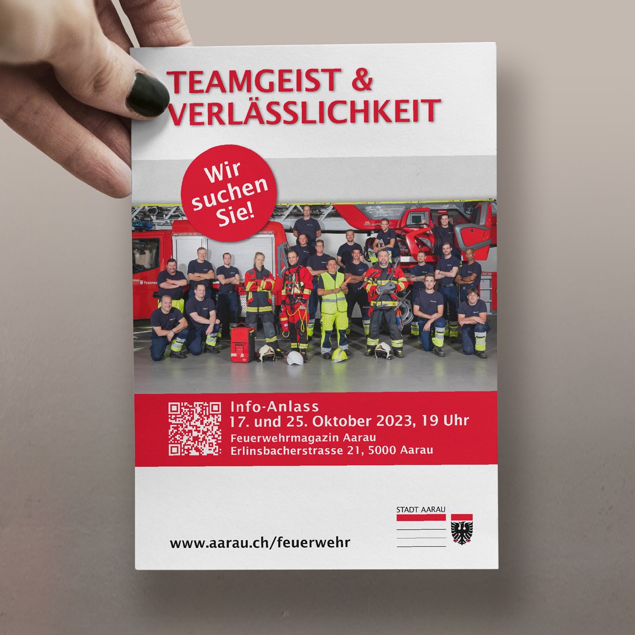 Stadt Aarau - Feuerwehr Flyer und Plakat