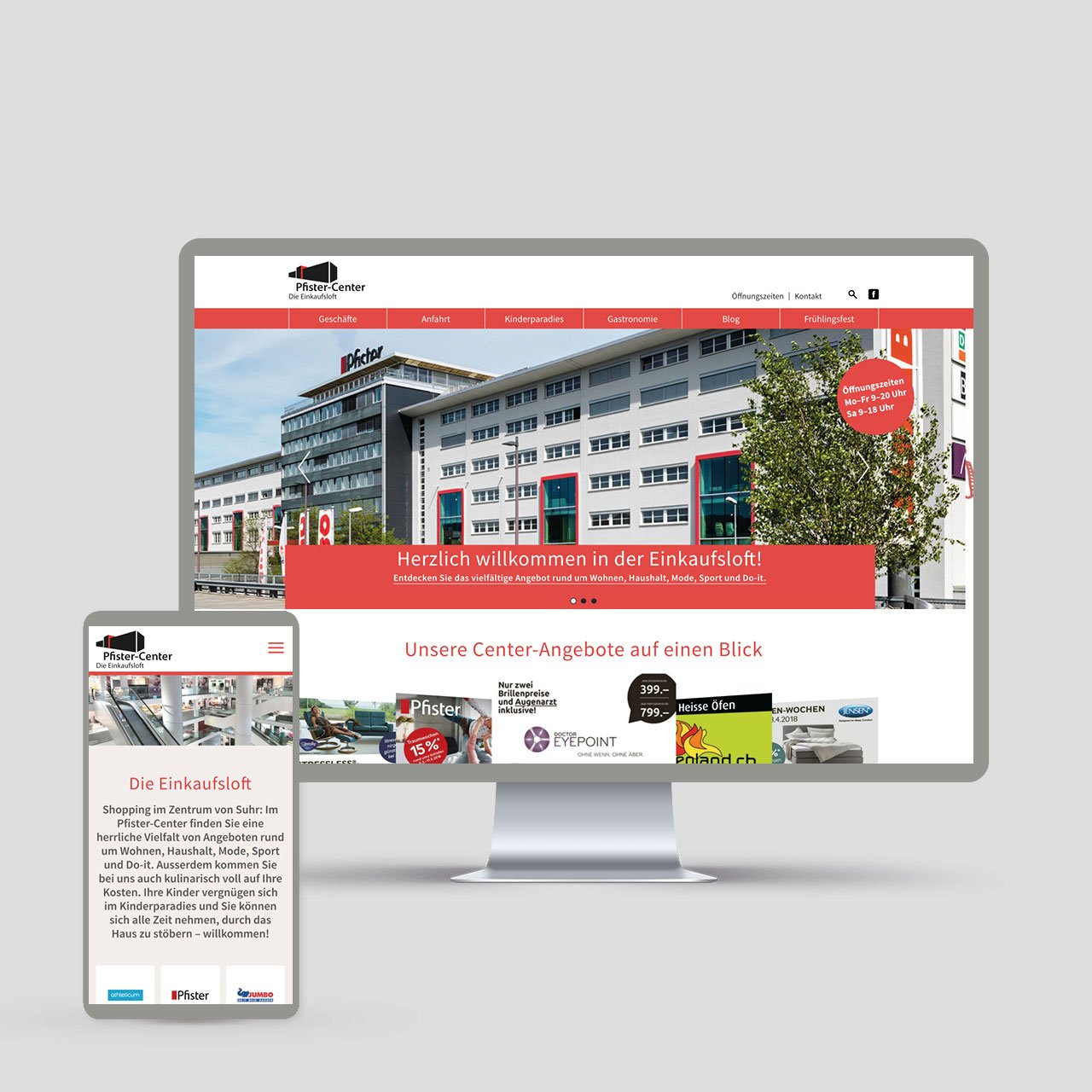Pfister-Center Suhr: Redesign Website