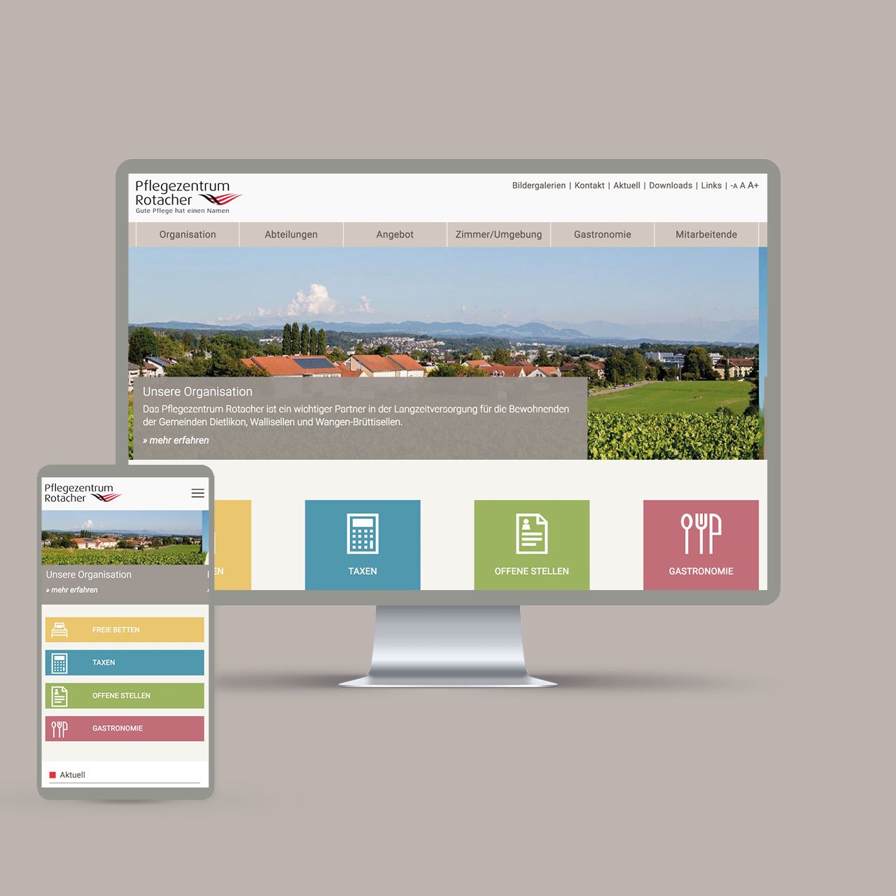 Pflegezentrum Rotacher: Redesign Website