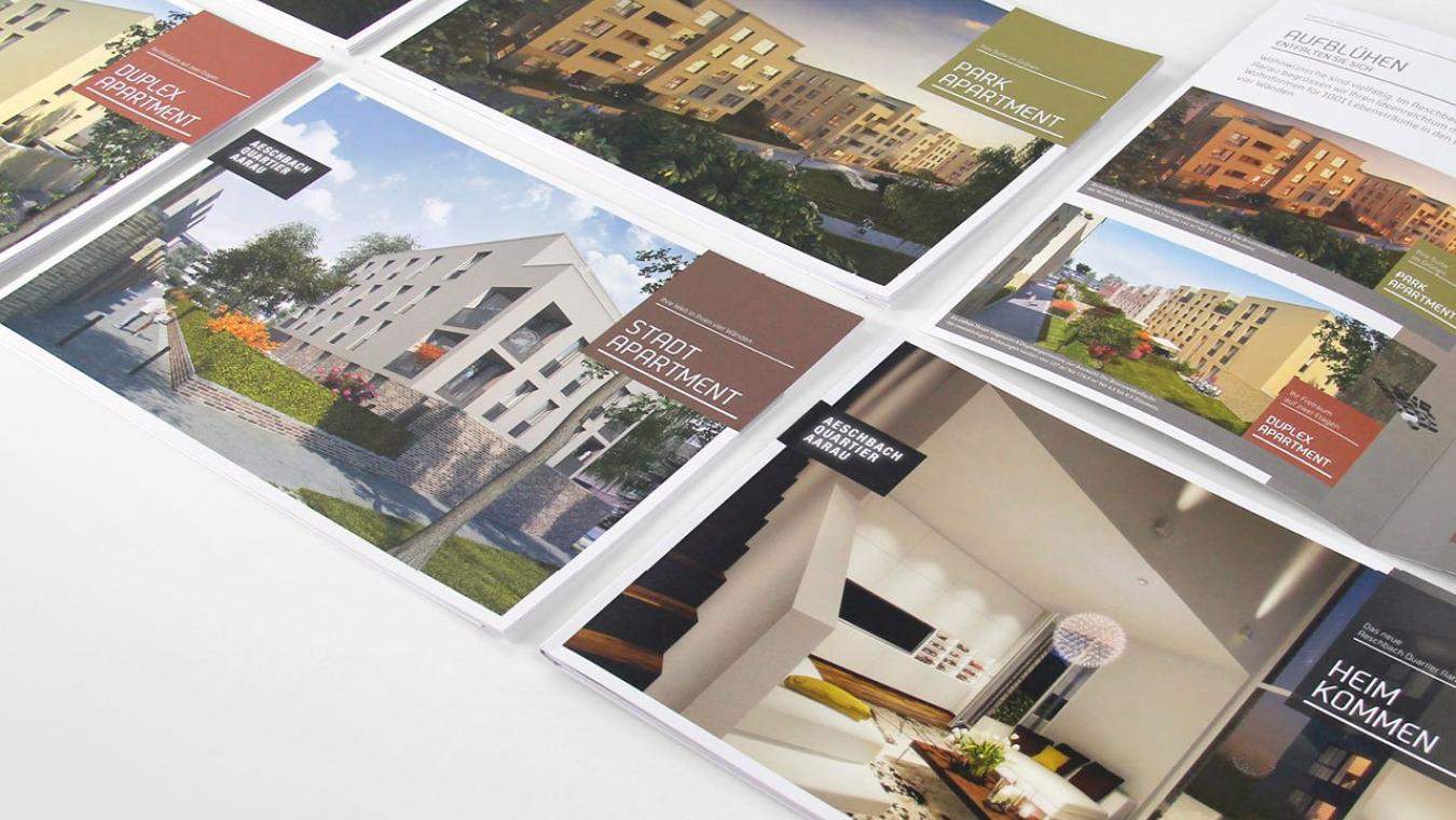 Aeschbachquartier Aarau by Mobimo AG: Printprodukte