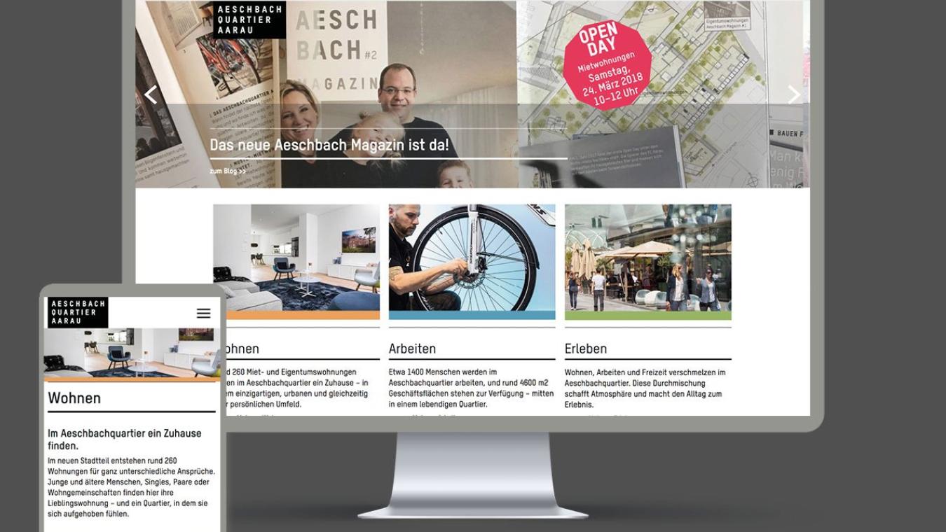Aeschbachquartier Aarau by Mobimo AG: Website
