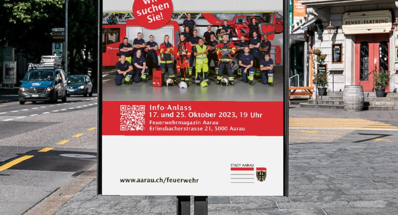Stadt Aarau - Feuerwehr Flyer und Plakat
