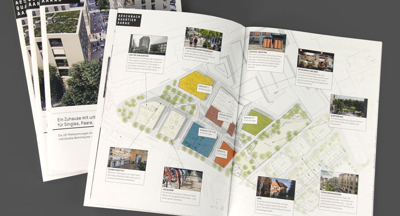 Aeschbachquartier Aarau by Mobimo AG: Corporate Design und Gesamtkommunikation