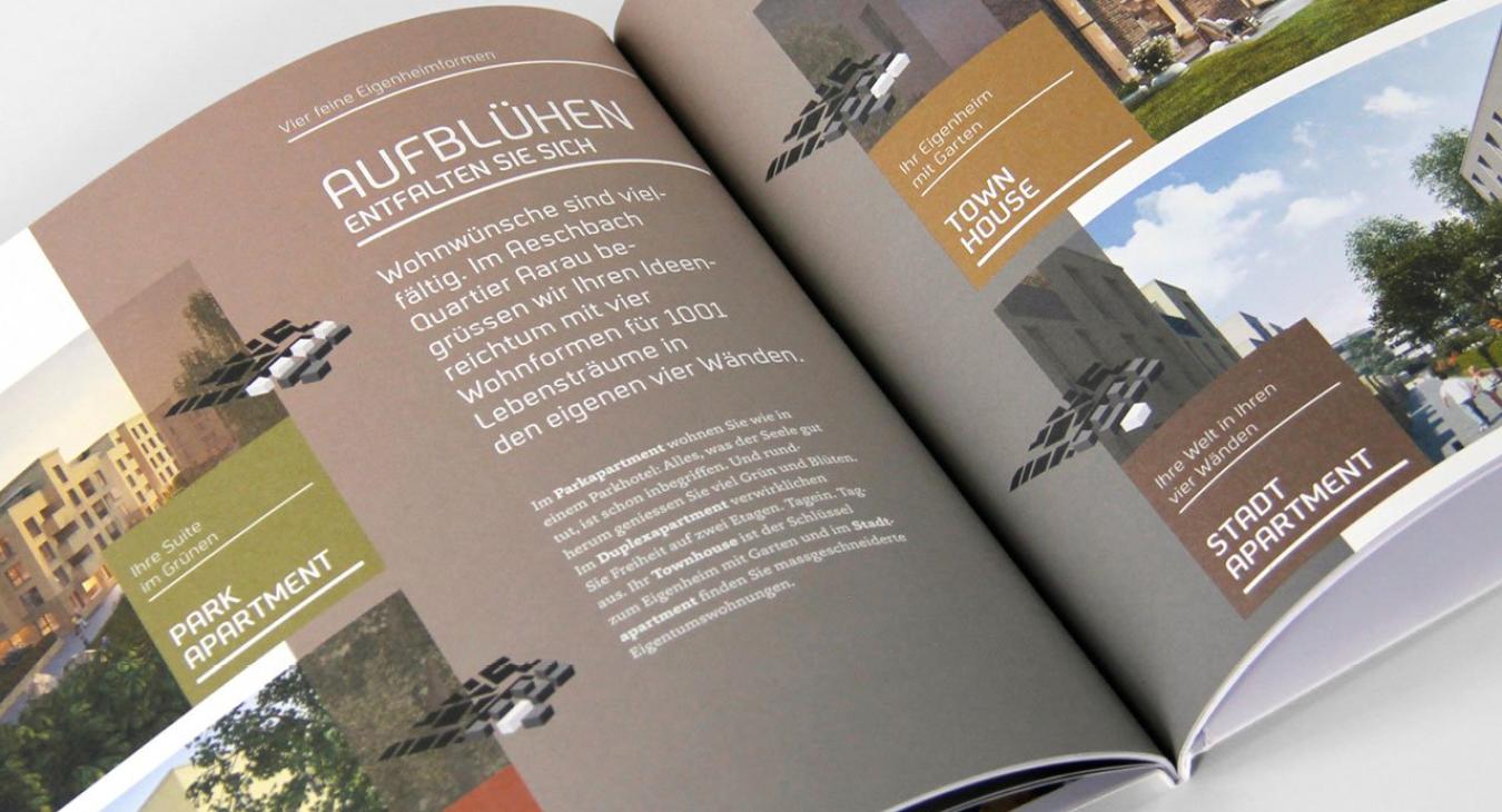 Aeschbachquartier Aarau by Mobimo AG: Printprodukte