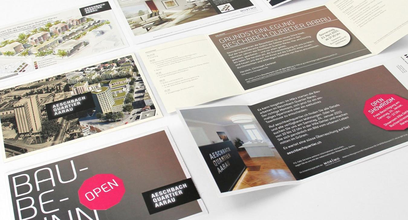 Aeschbachquartier Aarau by Mobimo AG: Corporate Design und Gesamtkommunikation