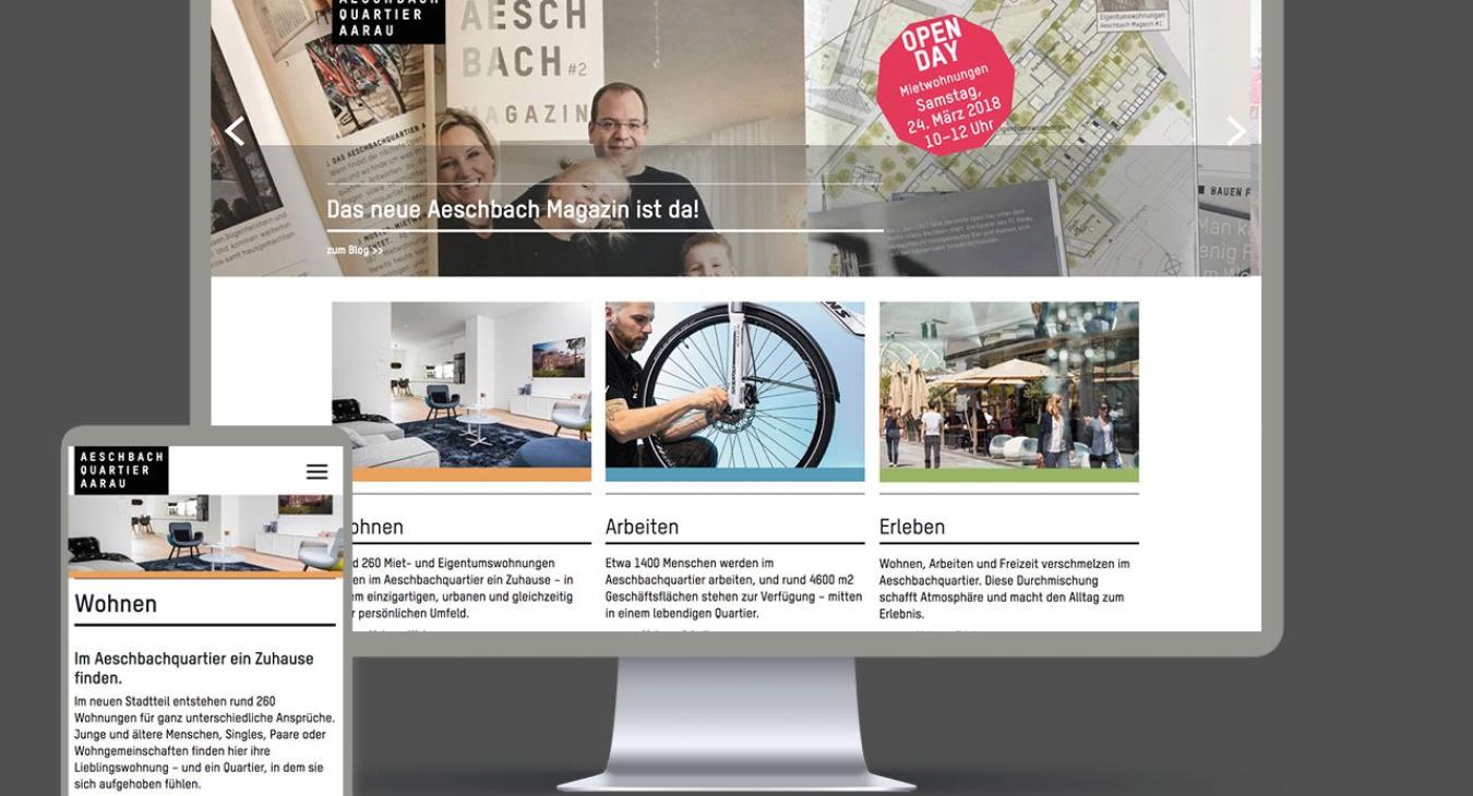 Aeschbachquartier Aarau by Mobimo AG: Website