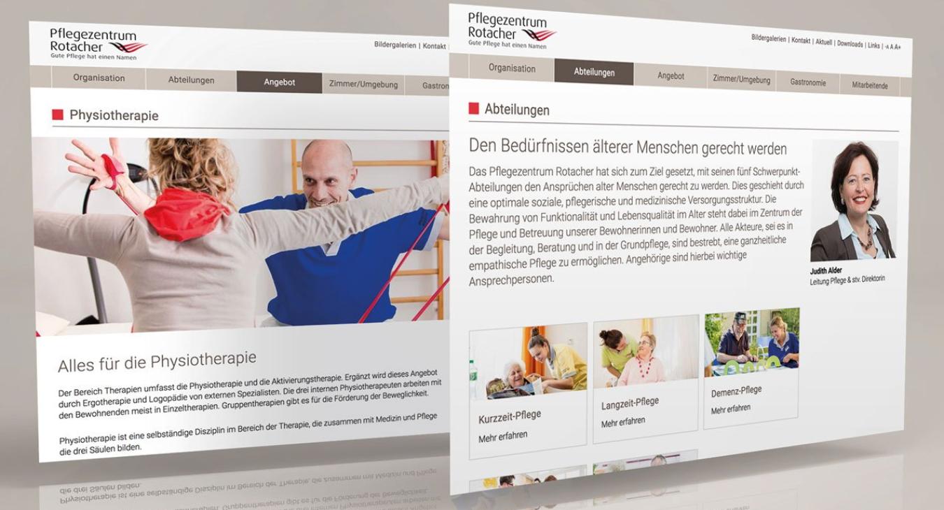 Pflegezentrum Rotacher: Redesign Website