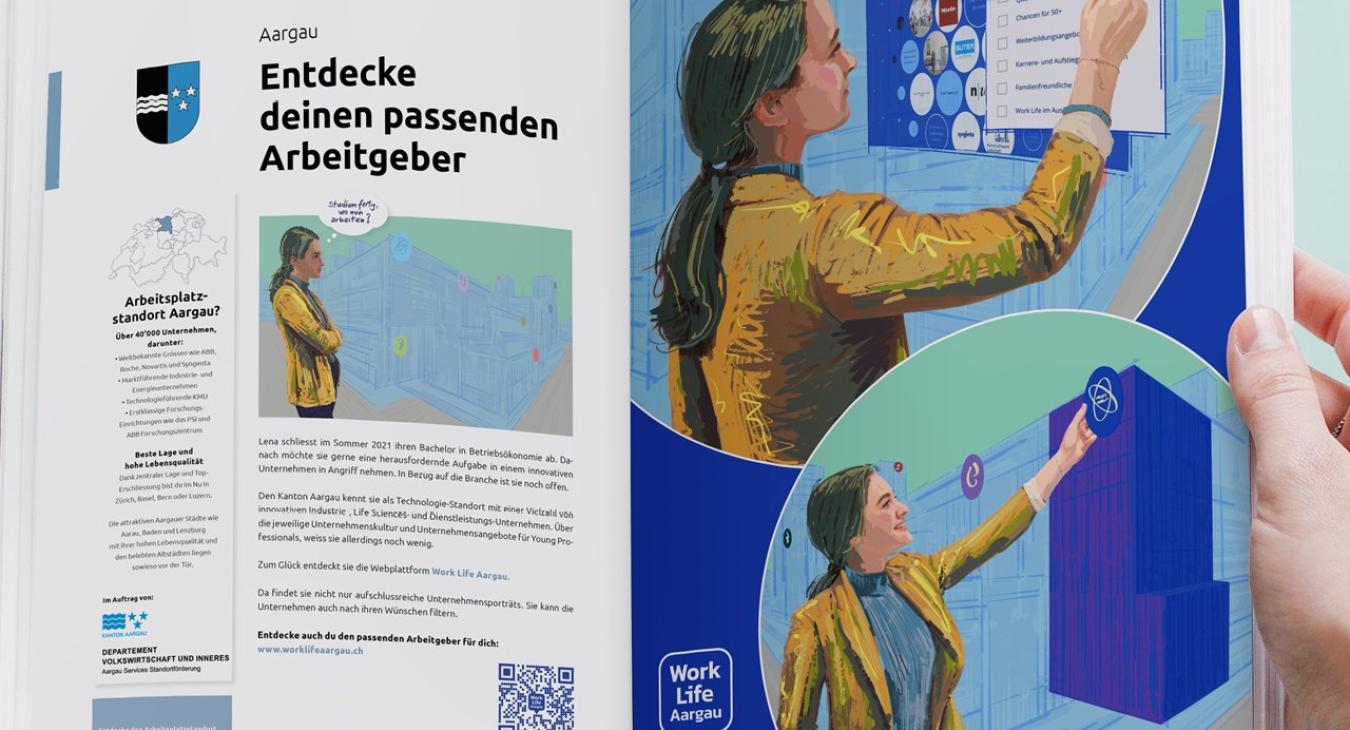 Kanton Aargau: Work Life Aargau Illustrationen