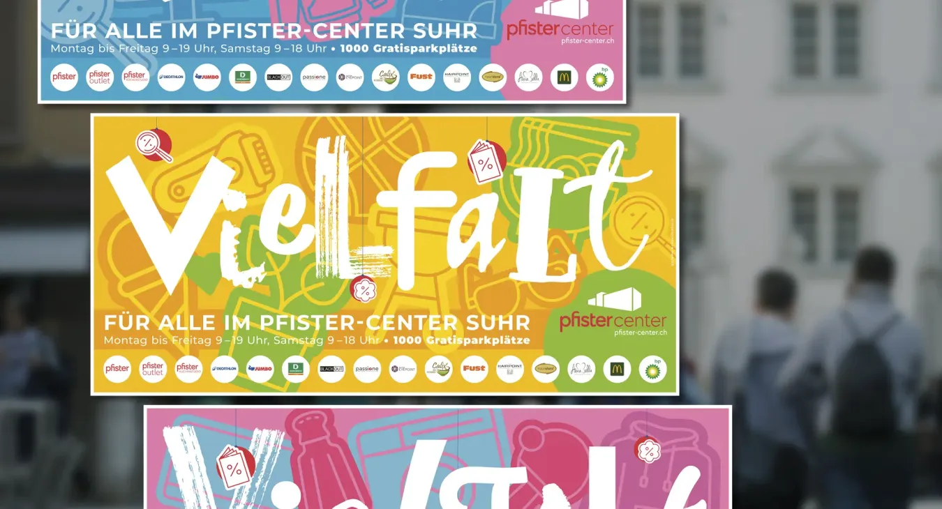 Pfister-Center Suhr – Plakatkampagne Vielfalt